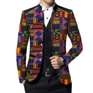 Veste costume en pagne africain pour homme