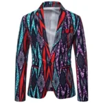 Veste costume homme imprimée au design africain