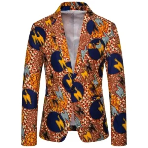 Veste homme au motif africain stylisé