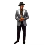 Veste grise à motif africain pour homme