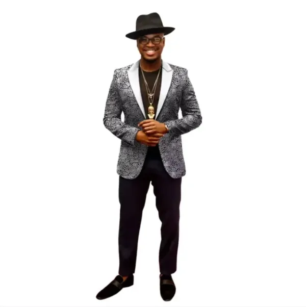 veste-motif-africain-homme-grise-1 Veste grise à motif africain pour homme