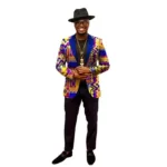 Veste multicolore à motif africain pour homme