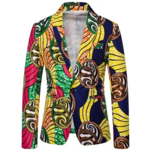 Veste en tissu pagne africain pour homme