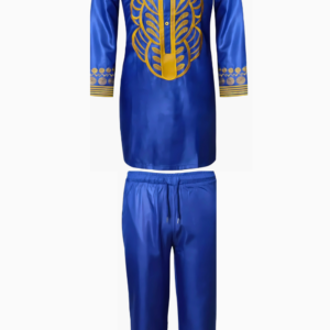 Vêtement Boubou Homme Bleu 2 Pièces en style africain