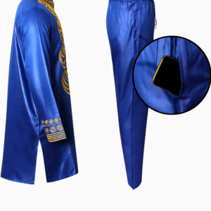 Ensemble Boubou masculin bleu, tissu léger et confortable
