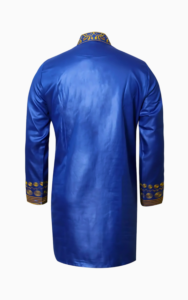 Vêtement traditionnel africain bleu pour homme, 2 pièces élégantes