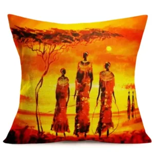 Coussin wax avec motifs traditionnels africains uniques