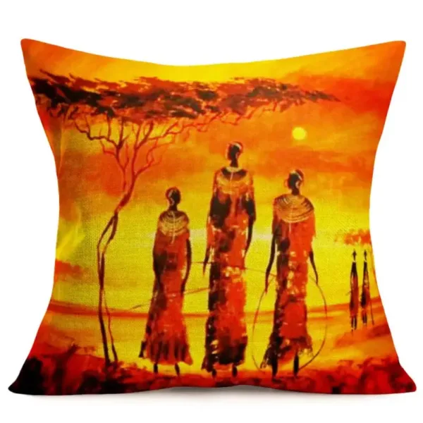 Coussin wax avec motifs traditionnels africains uniques